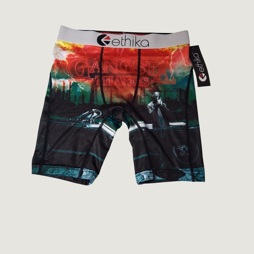 Ethika Boys Gangsta Thangs Boxer Briefs Multi Color Graphic Size Large 10/12 NEW